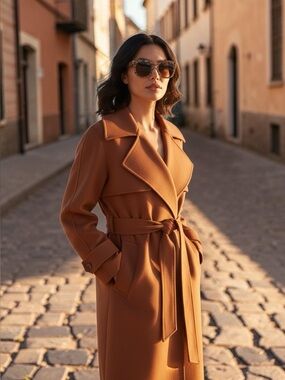 Marrakshi life the trench coat in terracotta color